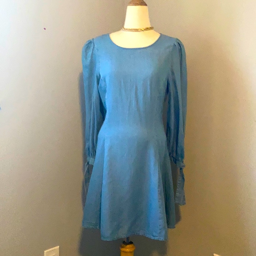 Blogger favourite!! Zara Denim Collection Dress w/wrist tie detail - Picture 3 of 5